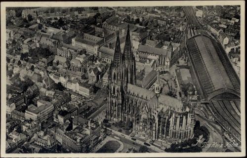 1935 Köln, Luftaufnahme, Dom,Hoursch & Bechstedt