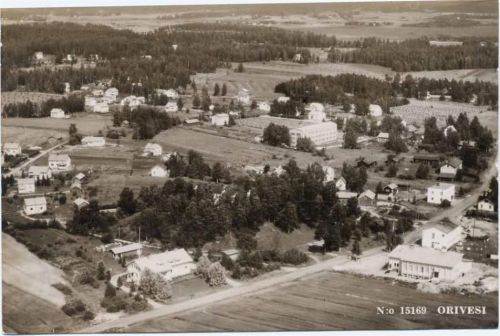 um 1950/60 Orivesi, Finnland, Panorama, Luftbild