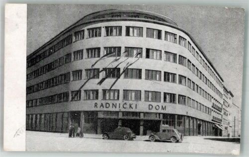 Zagreb 1950 Rathaus Auto Ort handschriftlich