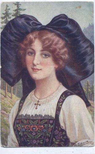 1925 Frau in Elsässer Tracht, Künstler-AK,Edition SID,sign. M. Edwin