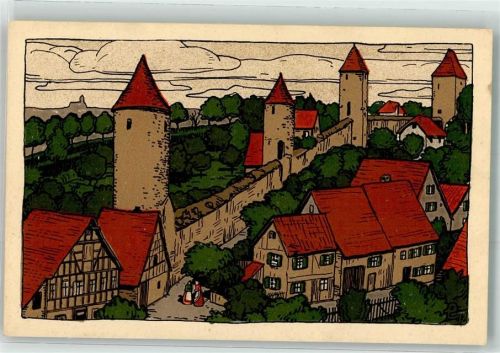 Dinkelsbühl Turmpartie an der Stadtmauer