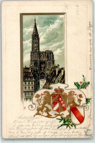 67000 Strasbourg Straßburg 1896 Prägedruck Münster Wappen