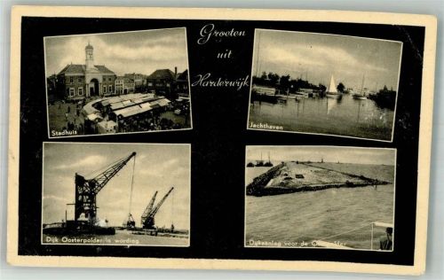 Harderwijk 1952 Rathaus Hafen