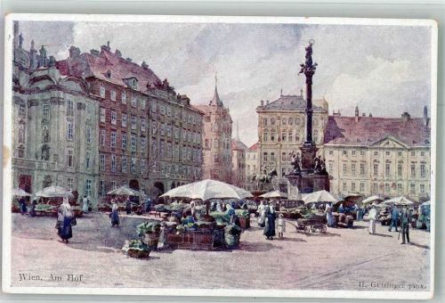 Wien sign. Götzinger, H. Marktszene Am Hof Denkmal