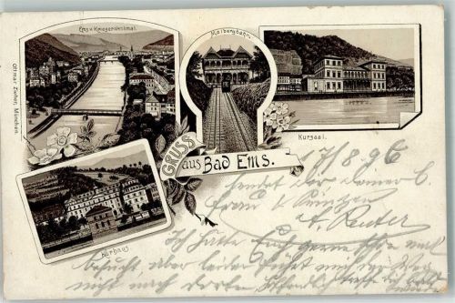 Bad Ems 1896 Kurhaus Malbergbahn Kursaal Vorläufer Ottmar Zieher