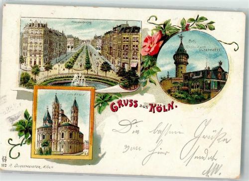 Köln Hohenstaufenring 1899 Cafe Gasthaus Ulrepforte St. aposteln