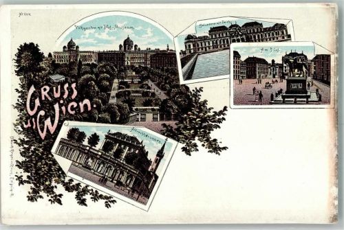 1010 Wien 1. Bezirk, Innere Stadt Lithographie Albrechtsbrunnen Am Hof