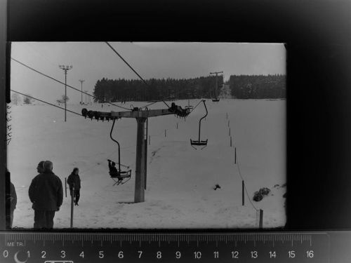 72270 W7292 Baiersbronn GLASNEGATIV Sessellift, Winter