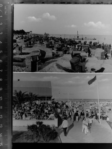 23743 W2433 Grömitz GLASNEGATIV 2 Stück: Strand