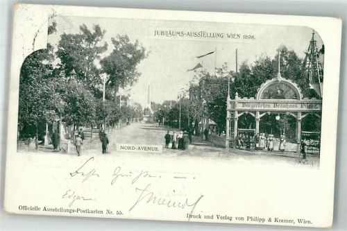 Wien 1898 Jubiläums Ausstellung 1898 Gasthaus Bürgerliches Brauhaus Nord Avenue