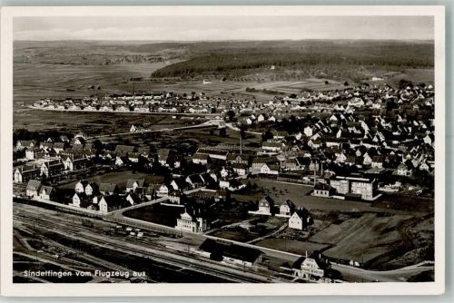 Sindelfingen 1936 Fliegeraufnahme Bahnhof