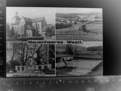 33014 W3490 Neuenheerse GLASNEGATIV Mehrfachbildkarte