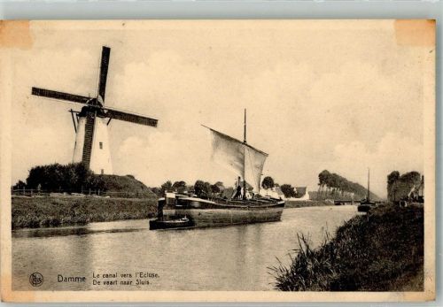 Damme Windmühle Segelschiff
