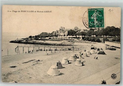 Royan 1909 Foncillon Schwimmbad Briefmarke bildseitig