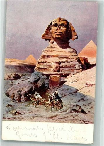 Kairo 1904 sign. Perlberg,F. Denkmal Sphinx