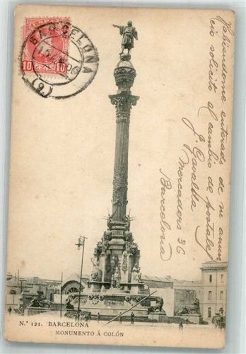 Barcelona 1906 Denkmal colon Marke bildseitig