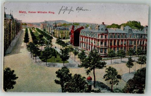 Metz 1916 Litfaßsäule Kaiser Wilhelm Ring Feldpost WK I Landw.Inf,Rgt. 5