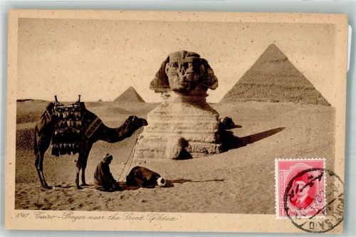 Kairo Denkmal The Sphinx Tracht Kamel Marke bildseitig
