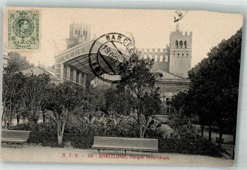 Barcelona 1907 Parque Inveráculo Marke Bildseitig