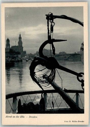 Dresden Abend an der Elbe bei der Hofkirche Fotograf Müller-Brunke