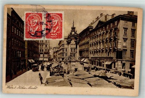 Wien Marktszene Hoher Markt Marke bildseitig