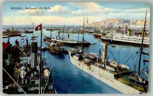 Genova 1914 Hafen Panorama