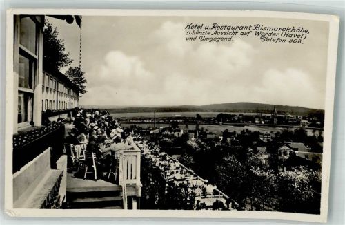Werder Hotel Bismarckhöhe Terrasse Aussicht