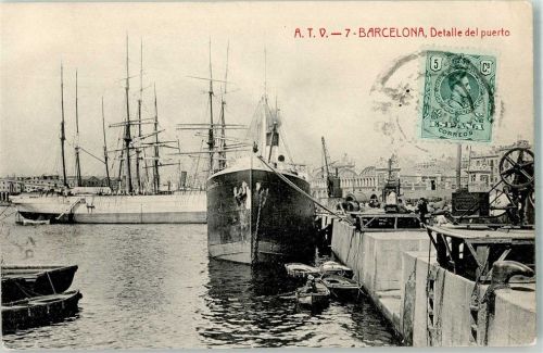 Barcelona Hafen Marke bildseitig
