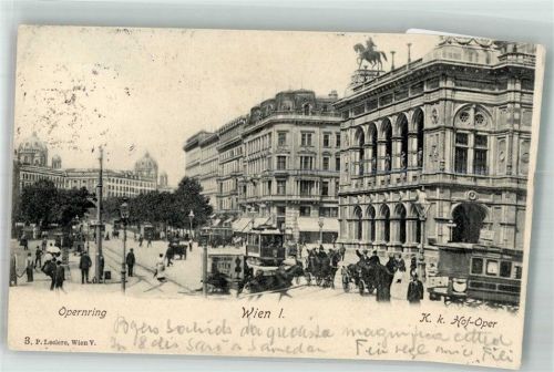 Wien 1903 K.k. Hofoper Straßenbahn Opernring