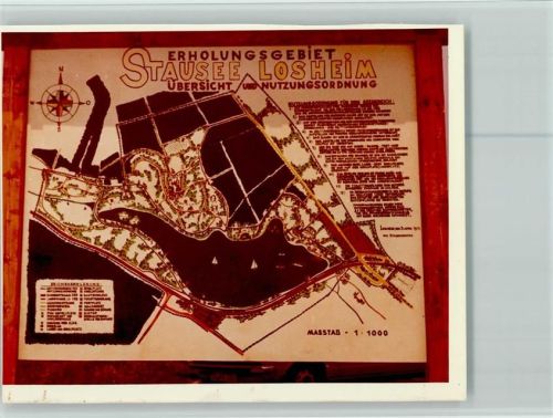 Losheim Erholungsgebiet Stausee Schild Wanderkarte