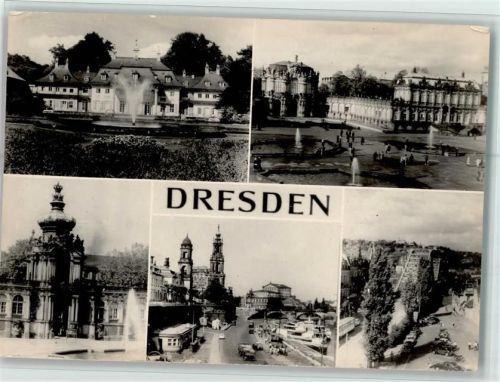 Dresden Ortsansichten Mehrfachaufnahme Springbrunnen