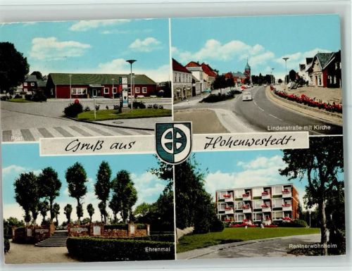 Hohenwestedt Post Lindenstraße mit Kirche Ehrenmal Rentnerwohnheim