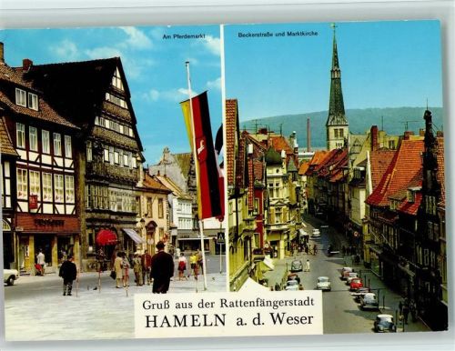 Hameln Am Pferdemarkt Beckerstraße und Marktkirche
