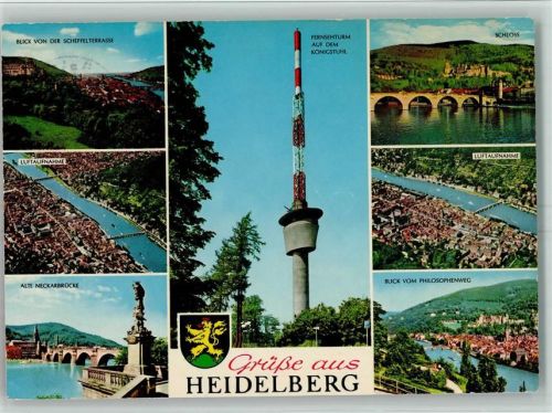 Heidelberg Fliegeraufnahme Schloss Fernsehturm Königsstuhl Alte Neckarbrücke