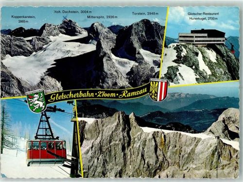 Ramsau Gletscherbahn Gosaugletscher Hoher Dachstein Mitterspitz Torstein Dachstein-Südwand Seilbahn-Gondel Hunerkogel