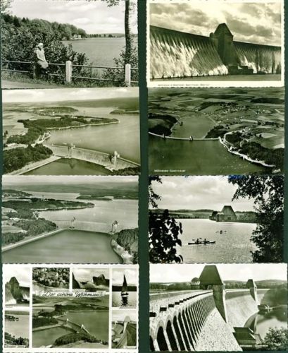 Möhnesee mit Sperrmauer Lot mit 11 AK, um 1960er; gute Erhaltung, wenig gelaufen