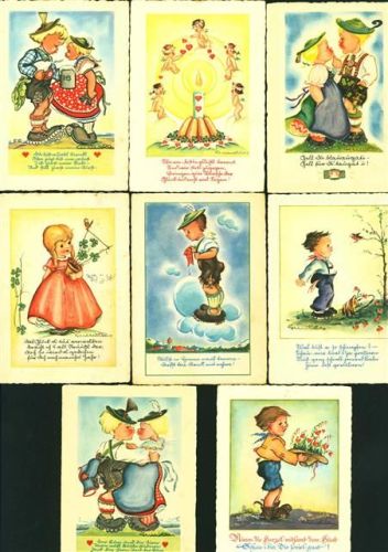 CH. Müller Künstlerkarten/ Kinder Lot mit 8 AK, um 1935; gute Erhaltung, teils gelaufen
