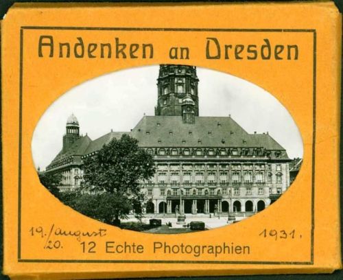 Dresden Lot mit 12 Kleinfotos vollständiges Set in Original Mappe, 1931; gute Erhaltung