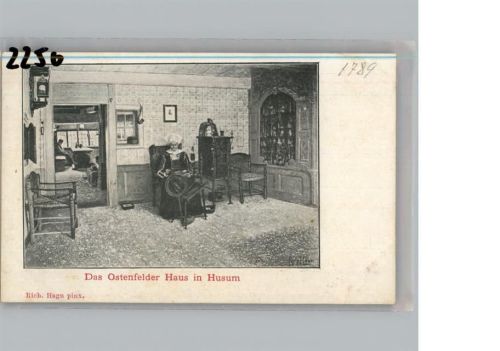 25813 W2250 Husum , Nordsee - Ostenfelder Haus Spinnrad Spinnerin