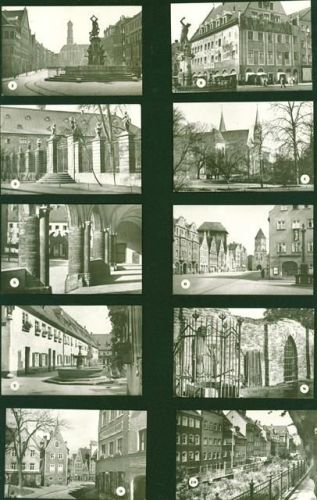 Augsburg Folge 2. Lot mit 12 Ansichten (klein) vollständige Serie in Original Mappe, mit Kurzbeschr. d. Stadt; gute Erhaltung