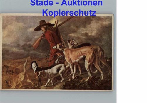 Jagd Jäger mit Gewehr, Jagdhund AKU1