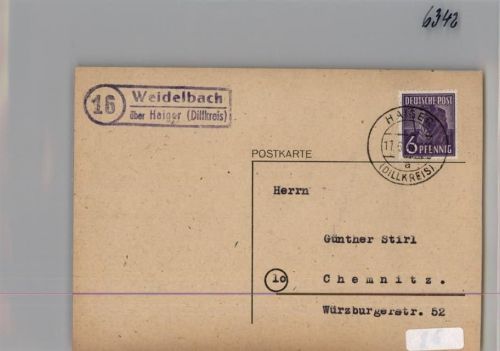 Weidelbach Landpoststempel