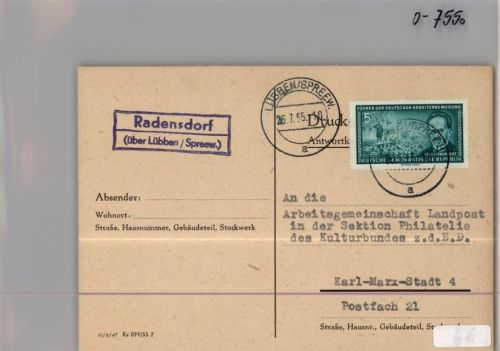 Radensdorf Landpoststempel