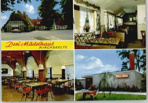 Kirchseelte Gasthaus Drei Mädelhaus Auto Wiese Baum Tisch Stuhl
