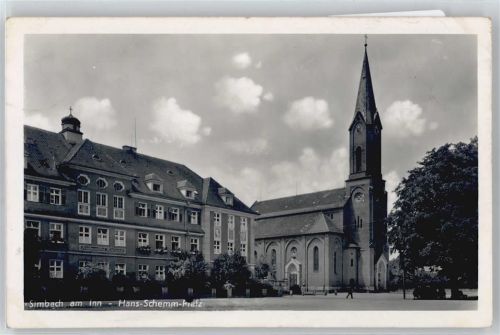 Simbach Kirche Uhr Hans-Schemm-Platz
