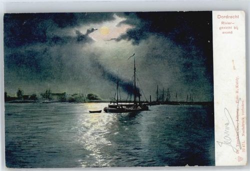Dordrecht bei Nacht , Mondschein