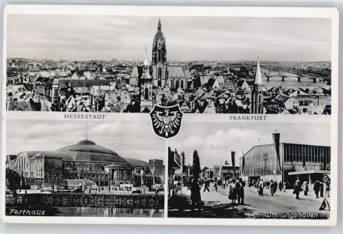 Frankfurt Austellungshallen Festhalle Kirche Fluss Brücke