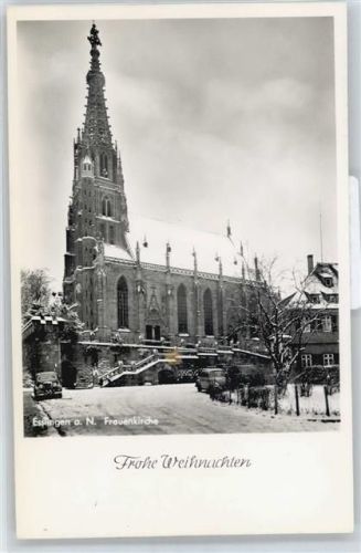 Esslingen Weihnachten Schnee Kirche Auto Baum