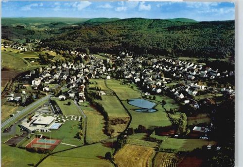 Bad Endbach Fliegeraufnahme Tennis Gesamtansicht Berg
