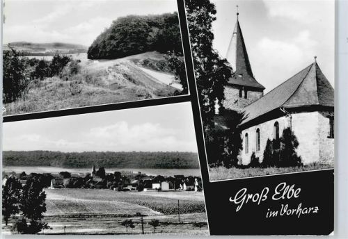 Groß Elbe Kirche Feld Haus Baum